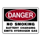 Danger No Smoking Battery Charging Emits Hydrogen Gas
